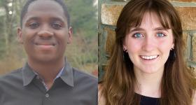 Headshots of students Bongani Ndebele and Lauren Patrick (right)
