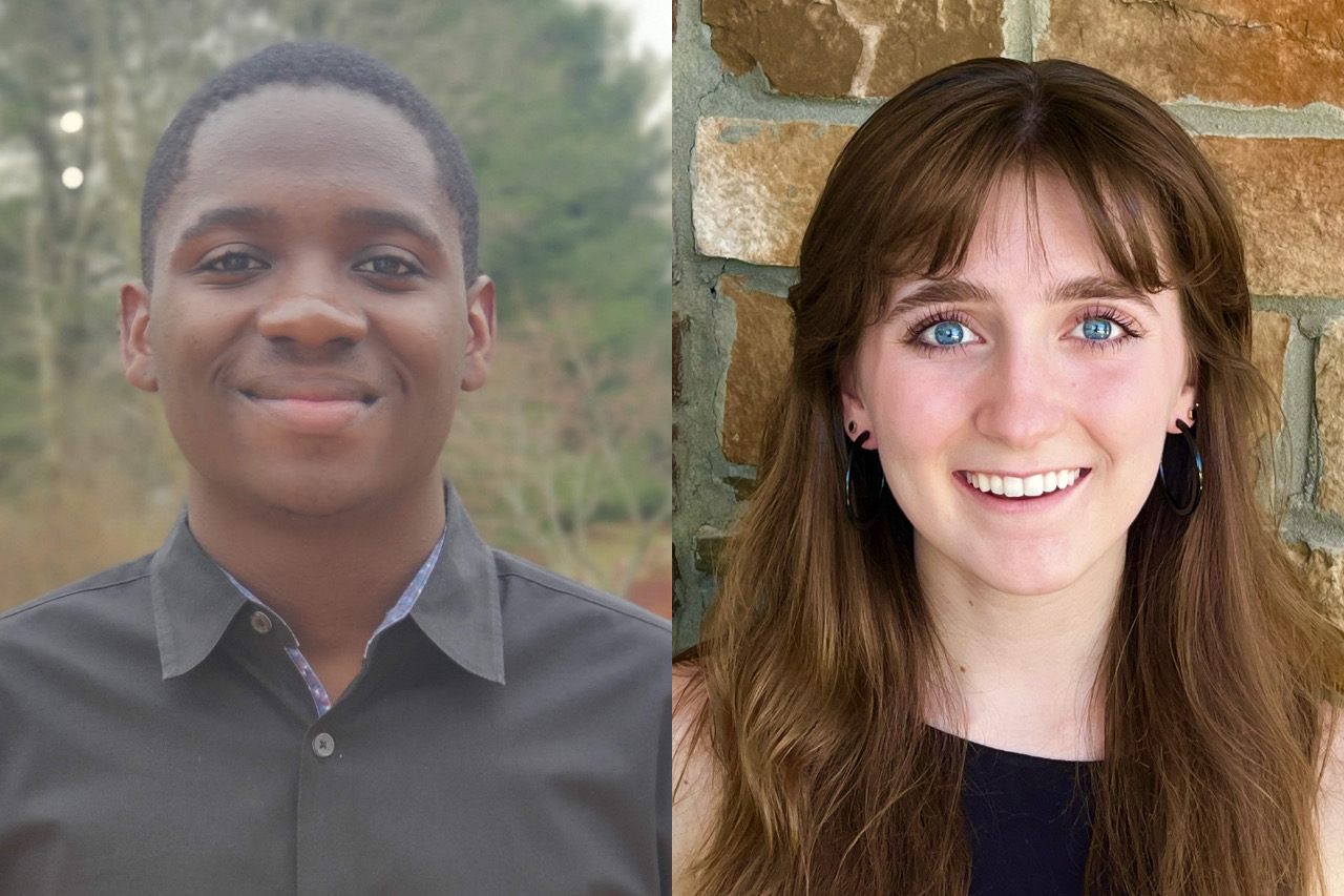 Headshots of students Bongani Ndebele and Lauren Patrick (right)