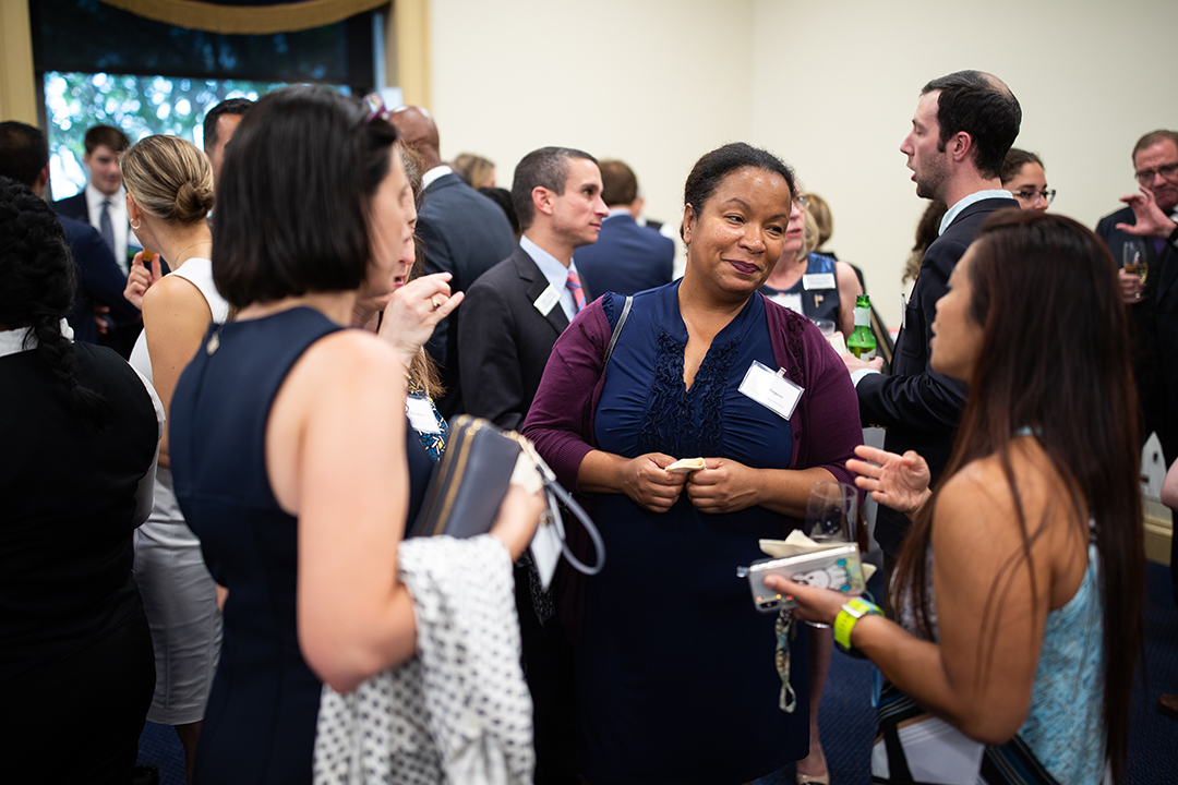 GW alumni had the opportunity to mingle and network at the reception. More than 280 alumni work on Capitol Hill.